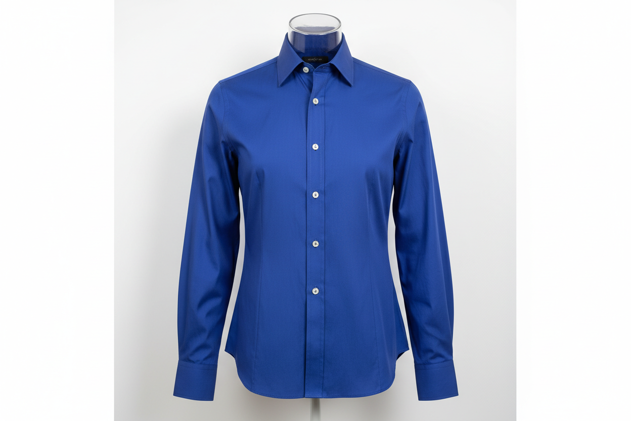 just the blue button top